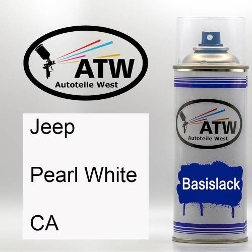 Jeep, Pearl White, CA: 400ml Sprühdose, von ATW Autoteile West.